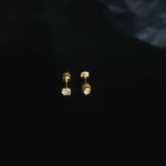 Steel gold-plated screw stud earring