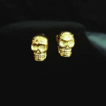 Steel Gold-Plated Skull Head Stud Earring