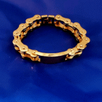 Stainless Steel Gold-Plated Bicycle Chain Bracelet